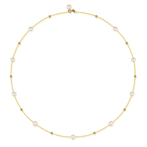 6-7mm Jessica 18k Gold Freshwater Pearl Necklace - House Of Pearls